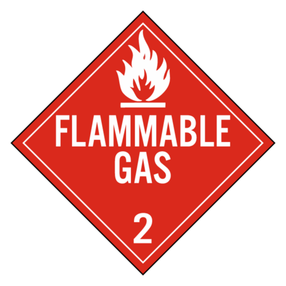 Class 2 — Gases placard
