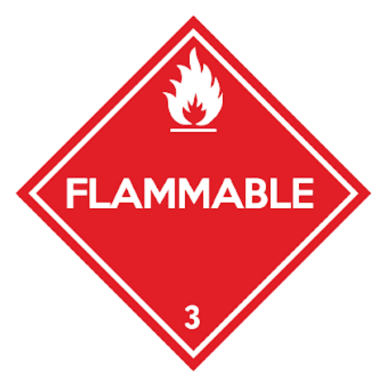 Class 3 — Flammable & Combustible Liquids placard