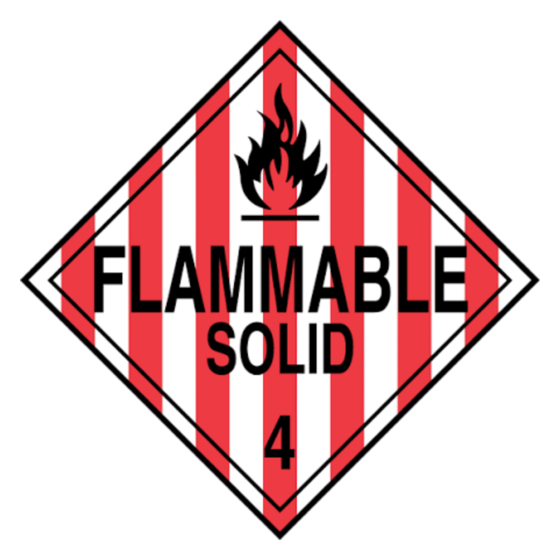 Class 4 — Flammable Solids placard