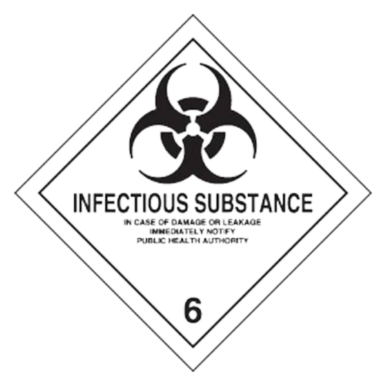 Class 6 — Toxic & Infectious Substances placard